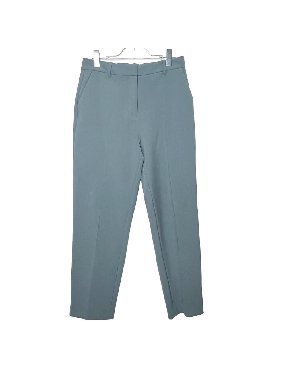 THE FOLD LONDON Trousers Straight-Leg Stretch Tailoring High Rise Blue sz 12